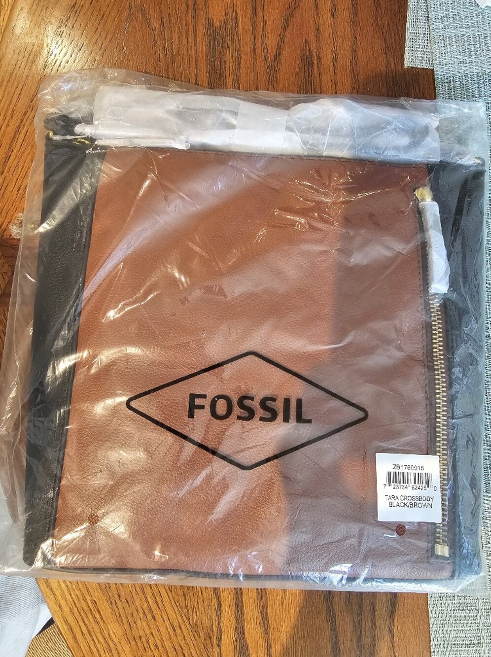 Fossil Two-Tone Leather Messenger Bag - Brown & Black
